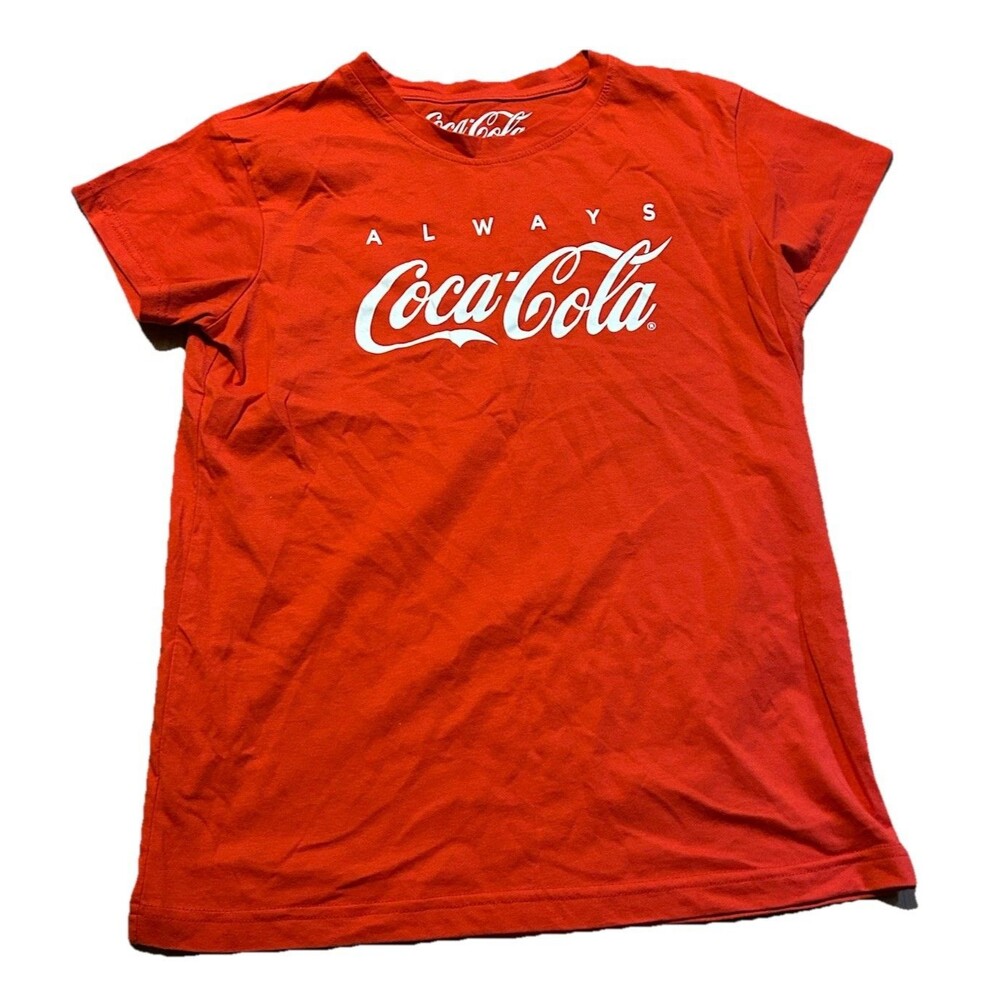 Always Coca-Cola Red Graphic Tee Shirt Medium M 60/40 Cotton Blend Retro